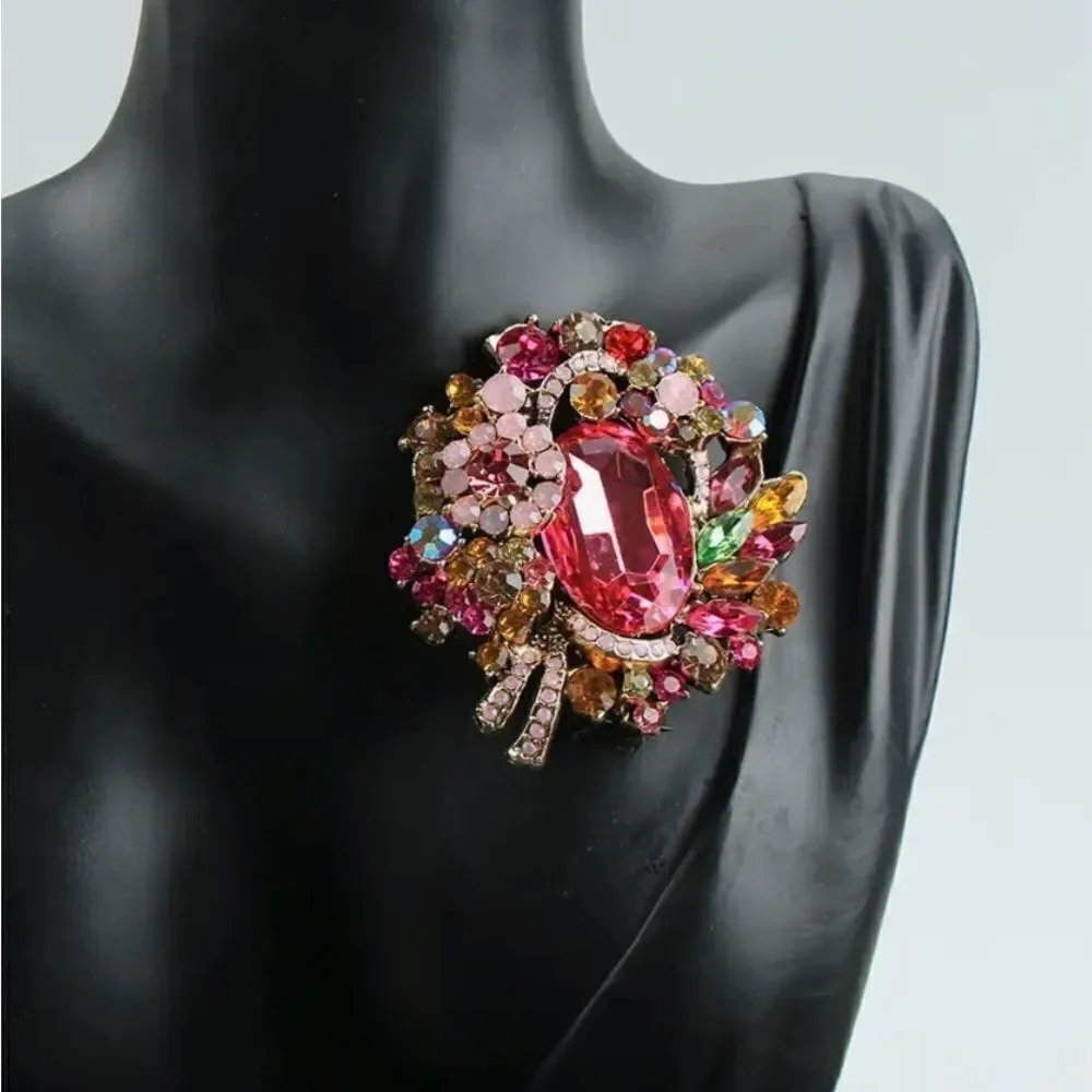 🩷 New Sparkling & Elegant Multicolor Crystal Brooch 🩷